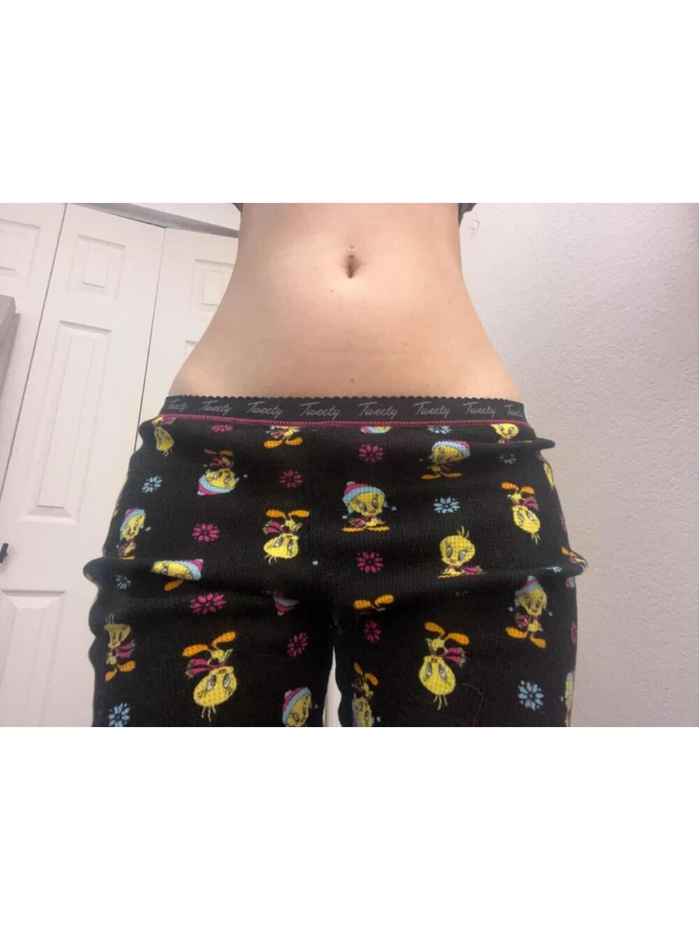 Tweety low rise pants Y2K pajamas grunge emo scene